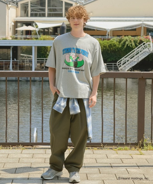 POPEYE(ポパイ)の「【HECT】POPEYE College Logo S/S Tee / POPEYE別注 アソート カレッジロゴ オーバーサイズ半袖Tシャツ(Tシャツ/カットソー・メンズ・ホワイト系/杢グレー/チャコール/オフホワイト/ダークネイビー・S/L/M)」の7枚目の写真