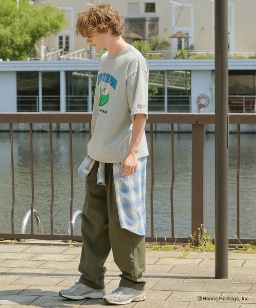 POPEYE(ポパイ)の「【HECT】POPEYE College Logo S/S Tee / POPEYE別注 アソート カレッジロゴ オーバーサイズ半袖Tシャツ(Tシャツ/カットソー・メンズ・ホワイト系/杢グレー/チャコール/オフホワイト/ダークネイビー・S/L/M)」の8枚目の写真
