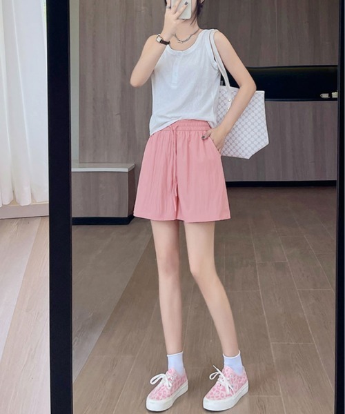 kirakiraShop(キラキラショップ)の「ワイド リラクシー ショートパンツ 短パン ショーパン(その他パンツ・レディース・ベージュ/グリーン/ブルー/ピンク/ブラック・M/L)」の19枚目の写真
