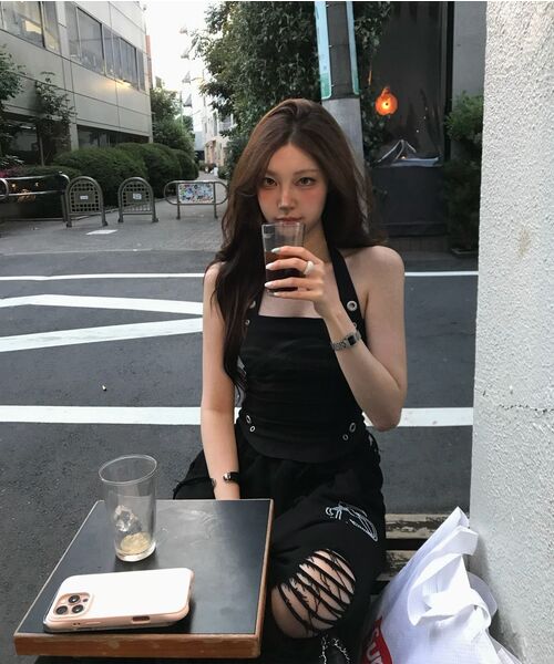 as you are(アズユーアー)の「ベルト付きデストロイドスウェットパンツブラック(スウェットパンツ・レディース・その他・SMALL/MEDIUM)」の6枚目の写真