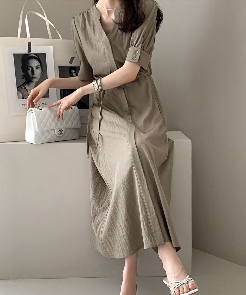 FAVORITO(ファヴォリート)の「ウエストマークシャツワンピース(シャツワンピース・レディース・ブラック/グレー/カーキ・F)」の22枚目の写真