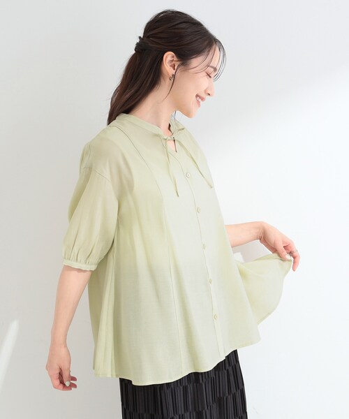 SHOO・LA・RUE(シューラルー)の「【S-LL】インせず着られる 切替フレアブラウス(シャツ/ブラウス・レディース・ブラック/イエロー系その他/オフホワイト・01/02/03/04)」の13枚目の写真