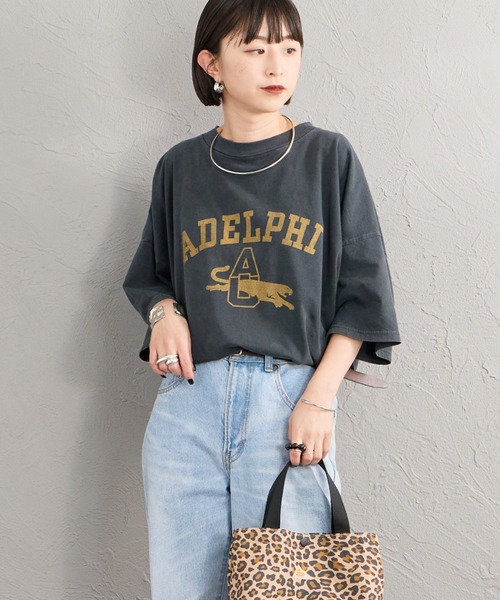 REMI RELIEF（レミレリーフ）の「[REMI RELIEF/レミレリーフ] 別注 ビッグシルエット SP加工プリントTシャツ（Tシャツ/カットソー・レディース・ブラック・F/M/S）」の8枚目の写真