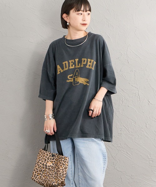 REMI RELIEF（レミレリーフ）の「[REMI RELIEF/レミレリーフ] 別注 ビッグシルエット SP加工プリントTシャツ（Tシャツ/カットソー・レディース・ブラック・F/M/S）」の13枚目の写真