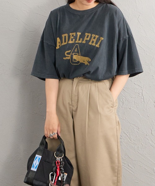 REMI RELIEF（レミレリーフ）の「[REMI RELIEF/レミレリーフ] 別注 ビッグシルエット SP加工プリントTシャツ（Tシャツ/カットソー・レディース・ブラック・F/M/S）」の22枚目の写真