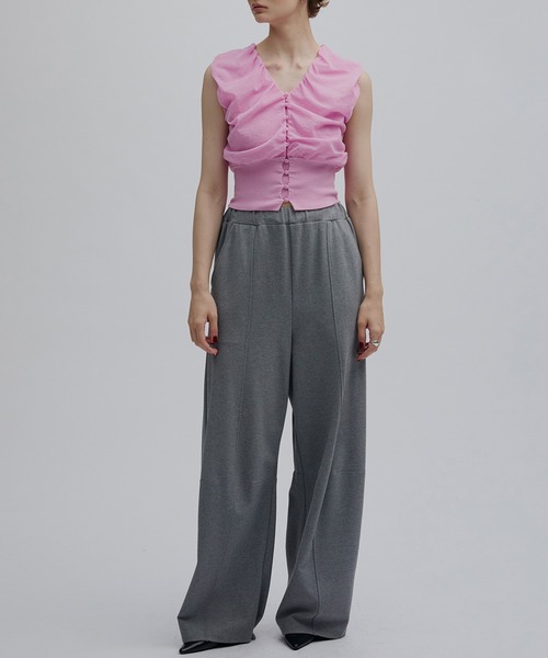 Ameri(アメリ)の「2WAY HEM BUTTON BARREL PANTS(スウェットパンツ・レディース・グレー/ブラウン/ブラック・MEDIUM/SMALL/X-SMALL)」の21枚目の写真
