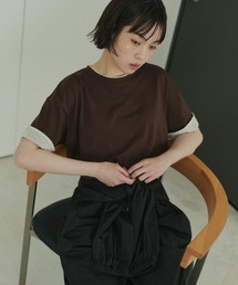 ベロアスリーブロールアップTシャツ