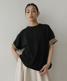 ベロアスリーブロールアップTシャツ