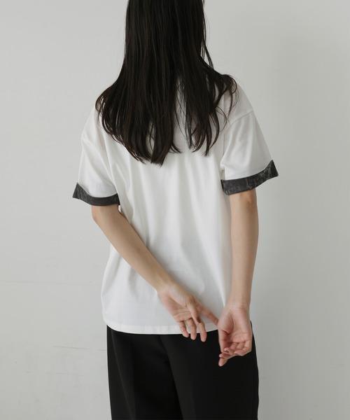 hellam(へラム)の「ベロアスリーブロールアップTシャツ(Tシャツ/カットソー・レディース・ホワイト/ブラック/ブラウン・FREE)」の20枚目の写真