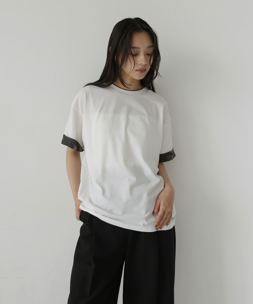 hellam(へラム)の「ベロアスリーブロールアップTシャツ(Tシャツ/カットソー・レディース・ホワイト/ブラック/ブラウン・FREE)」の21枚目の写真