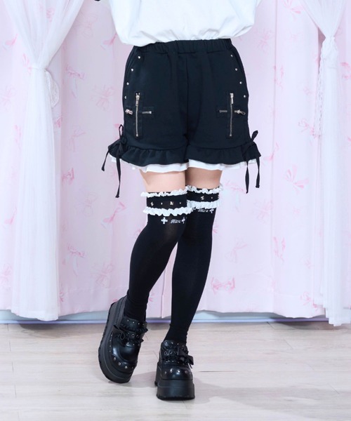 mine by LAFARY（マインバイラファリー）の「ジップクロスショートパンツ（その他パンツ・レディース・ピンク/ブラック・FREE）」の4枚目の写真