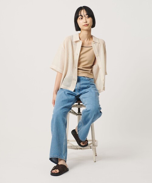 BEAUTY&YOUTH UNITED ARROWS（ビューティーアンドユースユナイテッドアローズ）の「ポリエステル メッシュ ショートスリーブシャツ（シャツ/ブラウス・レディース・ライム/ブラック/オフホワイト・FREE）」の8枚目の写真