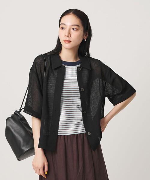 BEAUTY&YOUTH UNITED ARROWS（ビューティーアンドユースユナイテッドアローズ）の「ポリエステル メッシュ ショートスリーブシャツ（シャツ/ブラウス・レディース・ライム/ブラック/オフホワイト・FREE）」の9枚目の写真