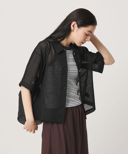 BEAUTY&YOUTH UNITED ARROWS（ビューティーアンドユースユナイテッドアローズ）の「ポリエステル メッシュ ショートスリーブシャツ（シャツ/ブラウス・レディース・ライム/ブラック/オフホワイト・FREE）」の10枚目の写真