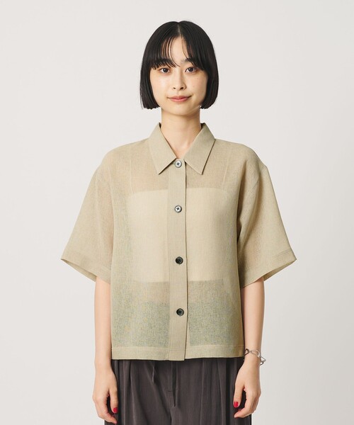 BEAUTY&YOUTH UNITED ARROWS（ビューティーアンドユースユナイテッドアローズ）の「ポリエステル メッシュ ショートスリーブシャツ（シャツ/ブラウス・レディース・ライム/ブラック/オフホワイト・FREE）」の12枚目の写真