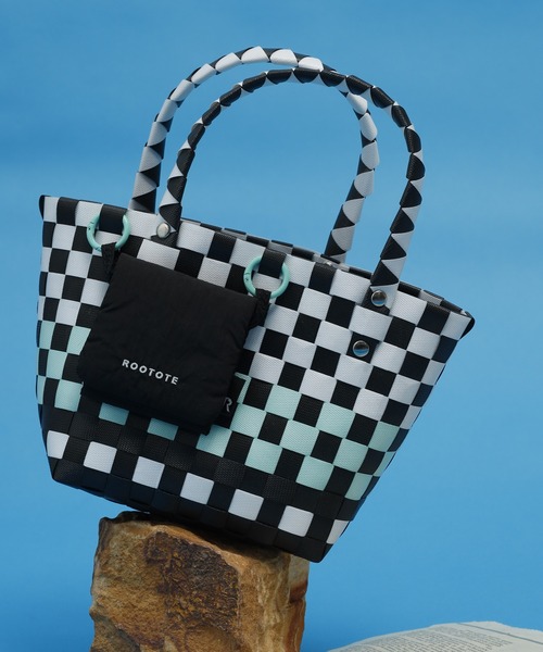 ROOTOTE（ルートート）の「ROOTOTE バスケットミニトート（トートバッグ・レディース・黄緑系/ブラック系/トリコロール/オレンジ系/ブルー系/ピンク系/アイボリー系・FREE）」の2枚目の写真