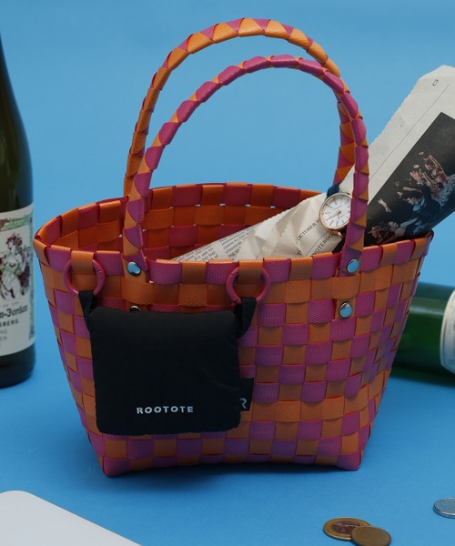 ROOTOTE（ルートート）の「ROOTOTE バスケットミニトート（トートバッグ・レディース・黄緑系/ブラック系/トリコロール/オレンジ系/ブルー系/ピンク系/アイボリー系・FREE）」の6枚目の写真