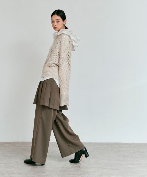 W:Huku（フーク）の「【W:Huku】メッシュ編み ルーズ ショート ニット / Mesh Knit Loose Short Sweater（ニット/セーター・レディース・ピンク系その他/ライトグレー/チャコール/ブルー系その他・FREE）」の9枚目の写真