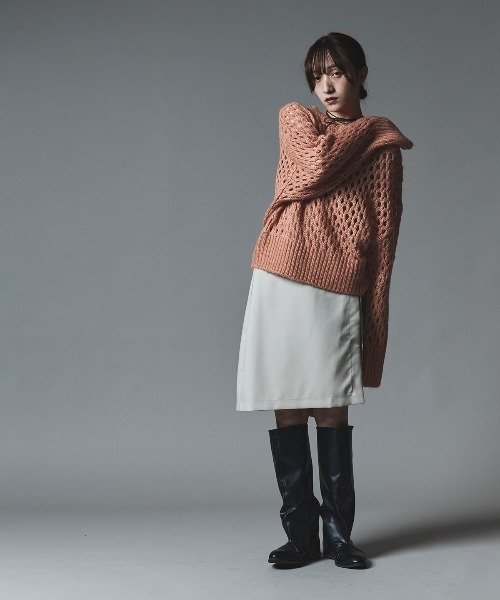 W:Huku（フーク）の「【W:Huku】メッシュ編み ルーズ ショート ニット / Mesh Knit Loose Short Sweater（ニット/セーター・レディース・ピンク系その他/ライトグレー/チャコール/ブルー系その他・FREE）」の12枚目の写真
