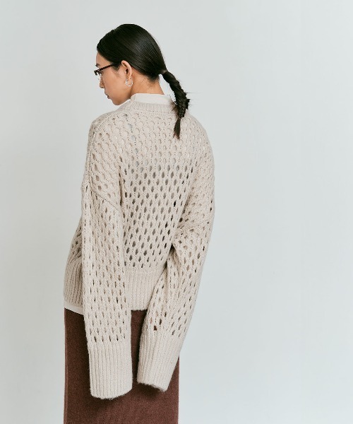 W:Huku（フーク）の「【W:Huku】メッシュ編み ルーズ ショート ニット / Mesh Knit Loose Short Sweater（ニット/セーター・レディース・ピンク系その他/ライトグレー/チャコール/ブルー系その他・FREE）」の14枚目の写真
