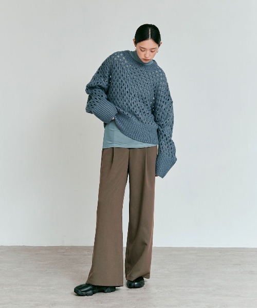 W:Huku（フーク）の「【W:Huku】メッシュ編み ルーズ ショート ニット / Mesh Knit Loose Short Sweater（ニット/セーター・レディース・ピンク系その他/ライトグレー/チャコール/ブルー系その他・FREE）」の15枚目の写真