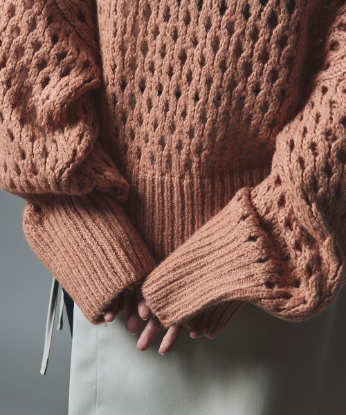 W:Huku（フーク）の「【W:Huku】メッシュ編み ルーズ ショート ニット / Mesh Knit Loose Short Sweater（ニット/セーター・レディース・ピンク系その他/ライトグレー/チャコール/ブルー系その他・FREE）」の16枚目の写真