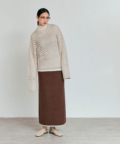 W:Huku（フーク）の「【W:Huku】メッシュ編み ルーズ ショート ニット / Mesh Knit Loose Short Sweater（ニット/セーター・レディース・ピンク系その他/ライトグレー/チャコール/ブルー系その他・FREE）」の20枚目の写真