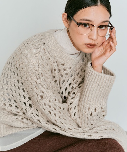 W:Huku（フーク）の「【W:Huku】メッシュ編み ルーズ ショート ニット / Mesh Knit Loose Short Sweater（ニット/セーター・レディース・ピンク系その他/ライトグレー/チャコール/ブルー系その他・FREE）」の21枚目の写真