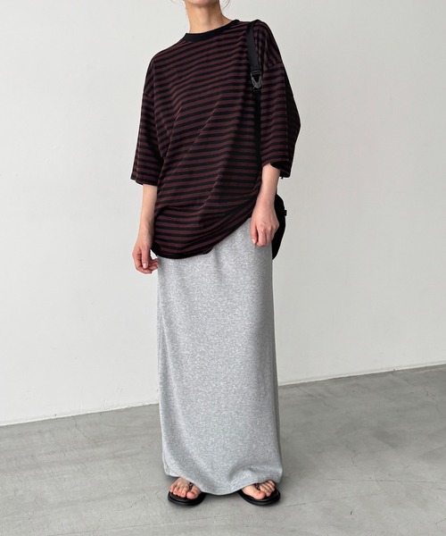 CANAL JEAN（キャナルジーン）の「choice_cnl　ボーダーリンガーTシャツ（Tシャツ/カットソー・レディース・ネイビー/ブラウン・ONE SIZE）」の8枚目の写真