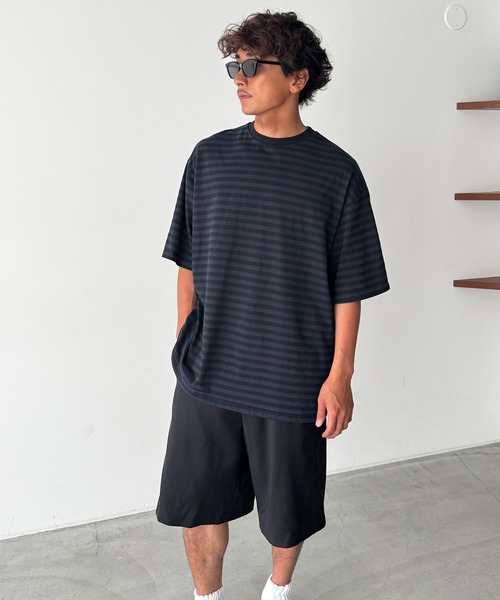 CANAL JEAN（キャナルジーン）の「choice_cnl　ボーダーリンガーTシャツ（Tシャツ/カットソー・レディース・ネイビー/ブラウン・ONE SIZE）」の9枚目の写真