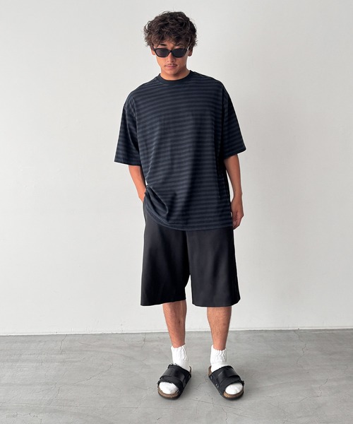 CANAL JEAN（キャナルジーン）の「choice_cnl　ボーダーリンガーTシャツ（Tシャツ/カットソー・レディース・ネイビー/ブラウン・ONE SIZE）」の10枚目の写真