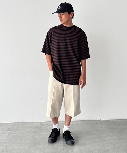 CANAL JEAN（キャナルジーン）の「choice_cnl　ボーダーリンガーTシャツ（Tシャツ/カットソー・レディース・ネイビー/ブラウン・ONE SIZE）」の13枚目の写真