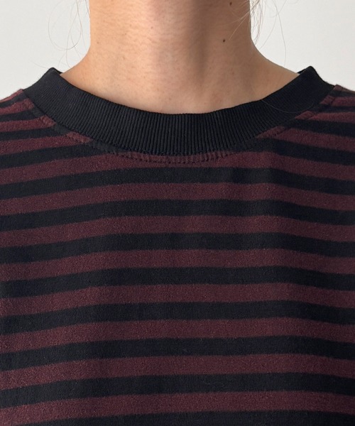 CANAL JEAN（キャナルジーン）の「choice_cnl　ボーダーリンガーTシャツ（Tシャツ/カットソー・レディース・ネイビー/ブラウン・ONE SIZE）」の17枚目の写真