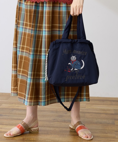 イラストレーターコラボ】猫刺しゅう2WAYトートバッグ（トートバッグ