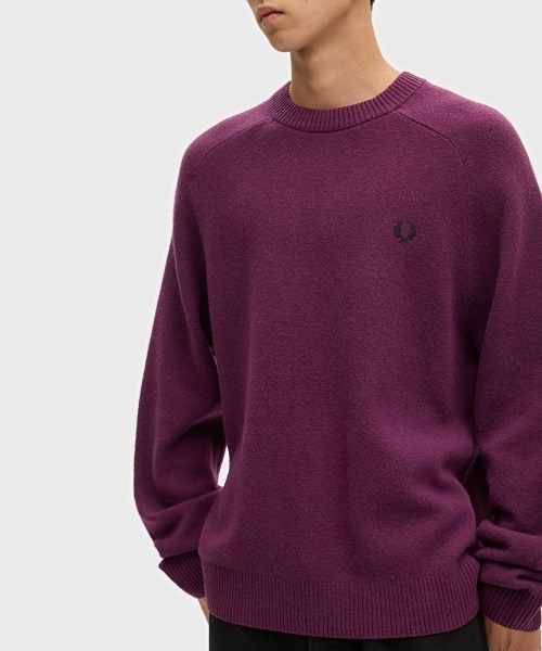 FRED PERRY(フレッドペリー)の「【先行予約受付中】Saddle Sleeve Jumper/サドルスリーブクルーネックニット(ニット/セーター・メンズ・プラム/ブラウン・S/M/L)」の12枚目の写真