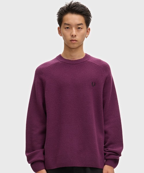 FRED PERRY(フレッドペリー)の「【先行予約受付中】Saddle Sleeve Jumper/サドルスリーブクルーネックニット(ニット/セーター・メンズ・プラム/ブラウン・S/M/L)」の13枚目の写真