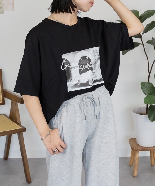 RCD(アールシーディー)の「接触冷感 箔×ヴィンテージカーフォトプリント カノコ Tシャツ(Tシャツ/カットソー・レディース・ホワイト×ゴールド/ブラック×シルバー・M)」の16枚目の写真