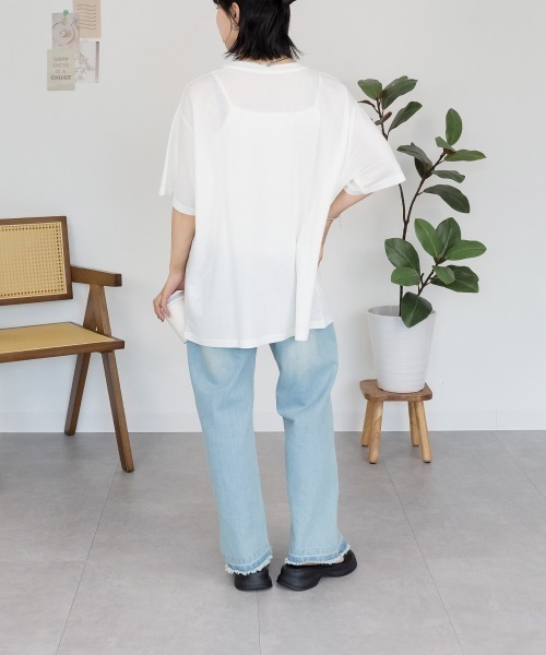 RCD(アールシーディー)の「接触冷感 箔×ヴィンテージカーフォトプリント カノコ Tシャツ(Tシャツ/カットソー・レディース・ホワイト×ゴールド/ブラック×シルバー・M)」の11枚目の写真