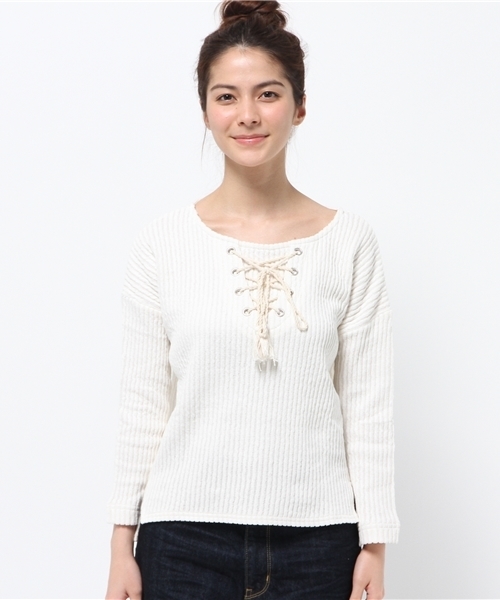 LIVI it(リヴィ イット)の「【LIVI it】前身ローププルオーバー(Tシャツ/カットソー・レディース・ブラック/ホワイト/グレー・FREE)」の4枚目の写真