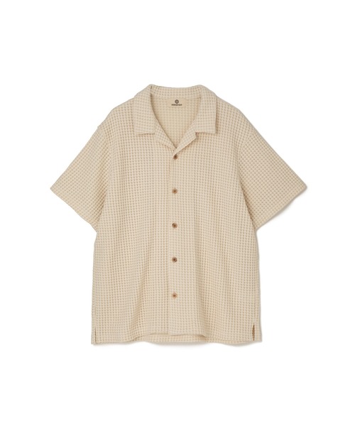 SEAGREEN(シーグリーン)の「SEAGREEN(シーグリーン) BIG WAFFLE SHIRTS(シャツ/ブラウス・メンズ・ブルー/ロイヤルブルー/ブラック/ブラウン/グリーン/クリーム・4/3/2)」の4枚目の写真