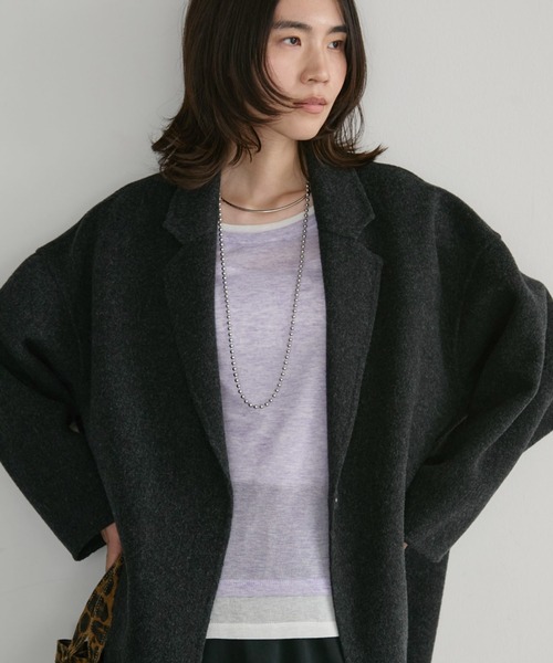 Doux archives（ドゥアルシーヴ）の「レイヤード風ロンTee（Tシャツ/カットソー・レディース・パープル/レッド/チャコールグレー・FREE）」の9枚目の写真