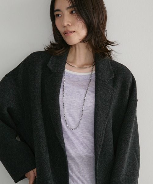 Doux archives（ドゥアルシーヴ）の「レイヤード風ロンTee（Tシャツ/カットソー・レディース・パープル/レッド/チャコールグレー・FREE）」の10枚目の写真