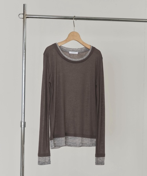 Doux archives（ドゥアルシーヴ）の「レイヤード風ロンTee（Tシャツ/カットソー・レディース・パープル/レッド/チャコールグレー・FREE）」の17枚目の写真