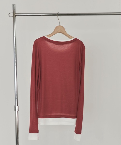 Doux archives（ドゥアルシーヴ）の「レイヤード風ロンTee（Tシャツ/カットソー・レディース・パープル/レッド/チャコールグレー・FREE）」の22枚目の写真
