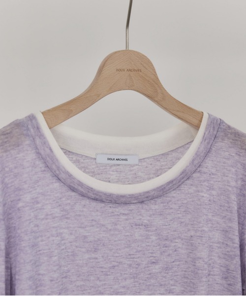 Doux archives（ドゥアルシーヴ）の「レイヤード風ロンTee（Tシャツ/カットソー・レディース・パープル/レッド/チャコールグレー・FREE）」の14枚目の写真
