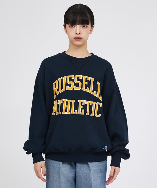 Russell Athletic（ラッセルアスレティック）の「【RUSSELL ATHLETIC / ラッセル アスレチック】PRO COTTON LOGO SWEAT / ロゴ スウェット / ユニセックス（スウェット・メンズ・ブラウン/ネイビー・XL/L/M）」の4枚目の写真