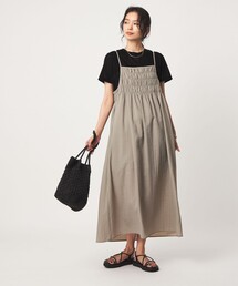シャーリング キャミソール ワンピース