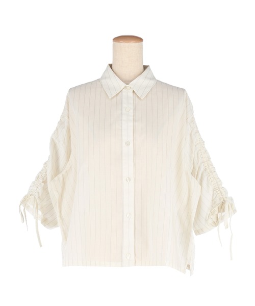 coca(coca)(コカ)の「シアー袖シャーリングシャツ(シャツ/ブラウス・レディース・ホワイト/ブラウン・L/M/S)」の21枚目の写真