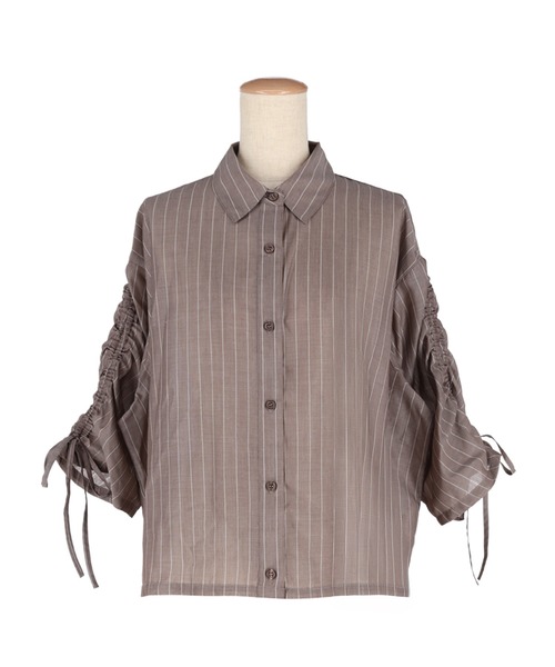 coca(coca)(コカ)の「シアー袖シャーリングシャツ(シャツ/ブラウス・レディース・ホワイト/ブラウン・L/M/S)」の22枚目の写真