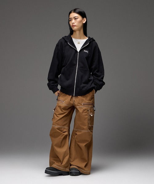 X-girl（エックスガール）の「ROUNDEL LOGO L/S TEE（Tシャツ/カットソー・レディース・ホワイト/ブラック・S/M/L）」の9枚目の写真